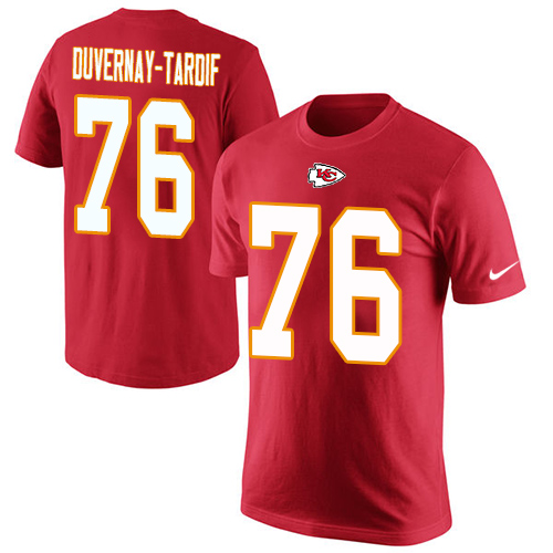 NFL Men's Nike Kansas City Chiefs #76 Laurent Duvernay-Tardif Red Rush Pride Name & Number T-Shirt