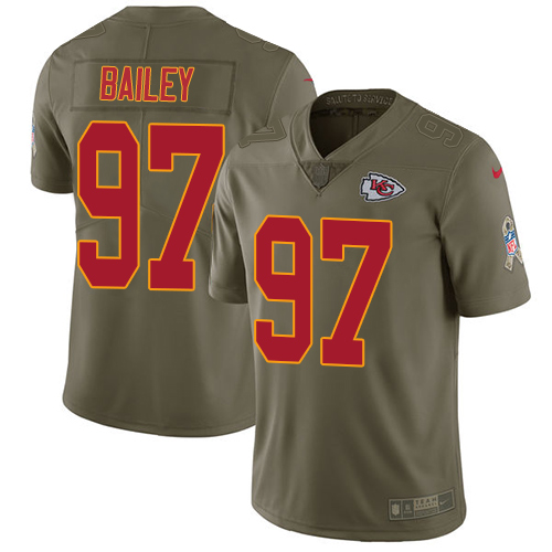Men's Nike Kansas City Chiefs #97 Allen Bailey Limited Olive 2017 Salute to Service NFL Jersey