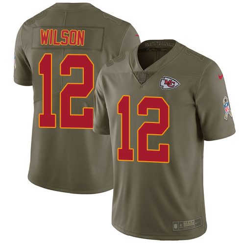 Youth Nike Kansas City Chiefs #12 Albert Wilson Limited Olive 2017 Salute to Service NFL Jersey