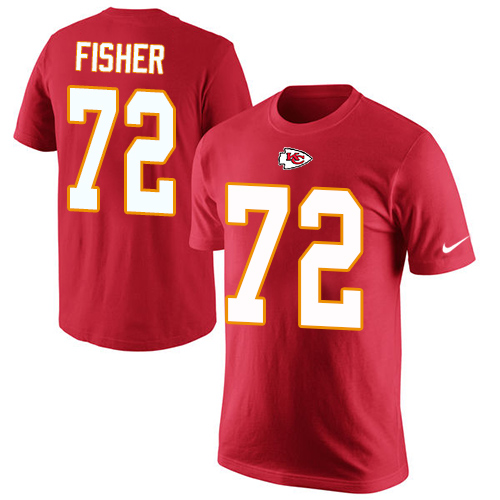NFL Men's Nike Kansas City Chiefs #72 Eric Fisher Red Rush Pride Name & Number T-Shirt
