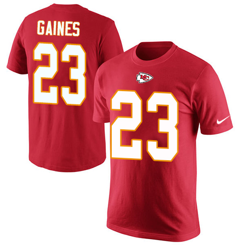 NFL Men's Nike Kansas City Chiefs #23 Phillip Gaines Red Rush Pride Name & Number T-Shirt