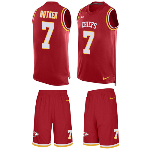 Men's Nike Kansas City Chiefs #7 Harrison Butker Limited Red Tank Top Suit NFL Jersey