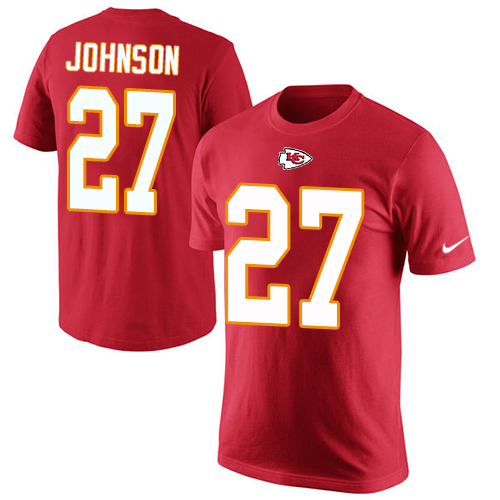NFL Men's Nike Kansas City Chiefs #27 Larry Johnson Red Rush Pride Name & Number T-Shirt