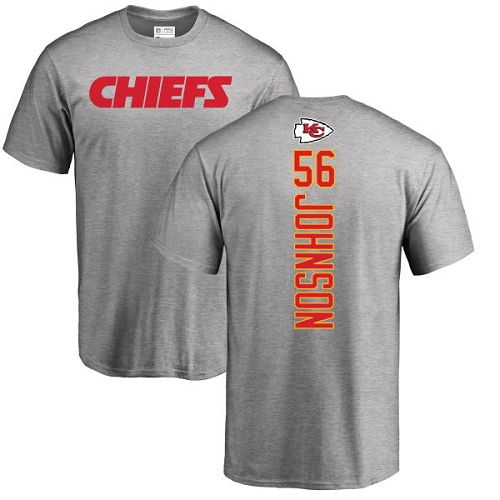 NFL Nike Kansas City Chiefs #56 Derrick Johnson Ash Backer T-Shirt