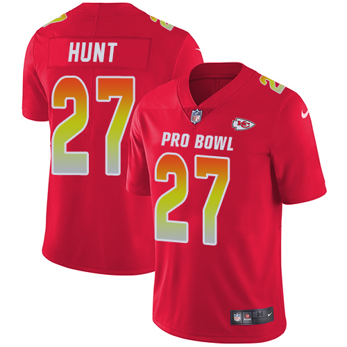 Men's Nike Kansas City Chiefs #27 Kareem Hunt Limited Red 2018 Pro Bowl NFL Jersey