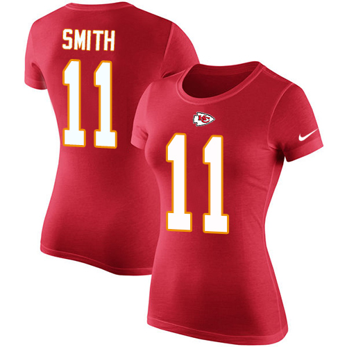 NFL Women's Nike Kansas City Chiefs #11 Alex Smith Red Rush Pride Name & Number T-Shirt