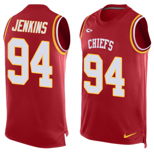 Men's Nike Kansas City Chiefs #94 Jarvis Jenkins Limited Red Player Name & Number Tank Top NFL Jersey