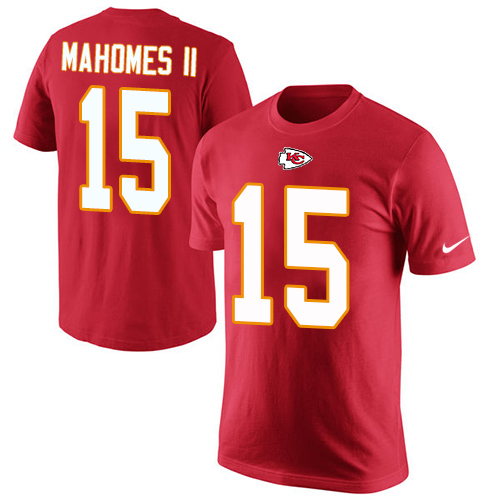 NFL Men's Nike Kansas City Chiefs #15 Patrick Mahomes II Red Rush Pride Name & Number T-Shirt