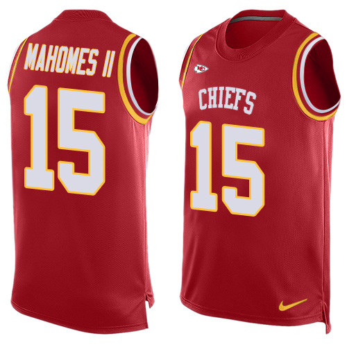 Men's Nike Kansas City Chiefs #15 Patrick Mahomes II Limited Red Player Name & Number Tank Top NFL Jersey