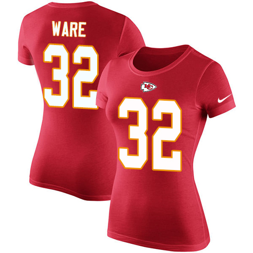 NFL Women's Nike Kansas City Chiefs #32 Spencer Ware Red Rush Pride Name & Number T-Shirt