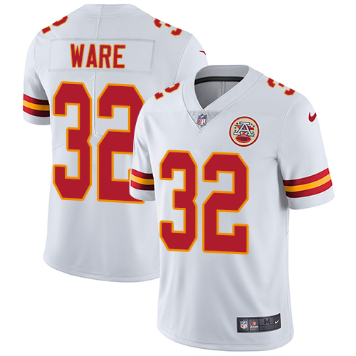 Men's Nike Kansas City Chiefs #32 Spencer Ware White Vapor Untouchable Limited Player NFL Jersey