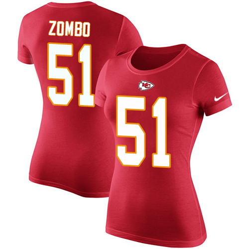 NFL Women's Nike Kansas City Chiefs #51 Frank Zombo Red Rush Pride Name & Number T-Shirt