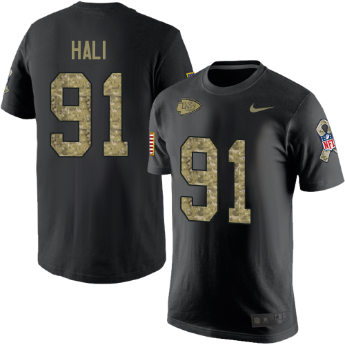 NFL Men's Nike Kansas City Chiefs #91 Tamba Hali Black Camo Salute to Service T-Shirt