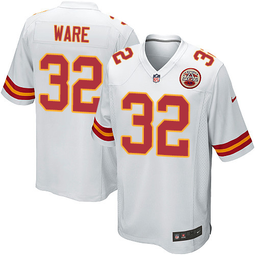 Men's Nike Kansas City Chiefs #32 Spencer Ware Game White NFL Jersey