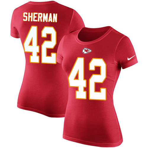 NFL Women's Nike Kansas City Chiefs #42 Anthony Sherman Red Rush Pride Name & Number T-Shirt