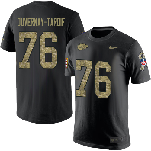 NFL Men's Nike Kansas City Chiefs #76 Laurent Duvernay-Tardif Black Camo Salute to Service T-Shirt