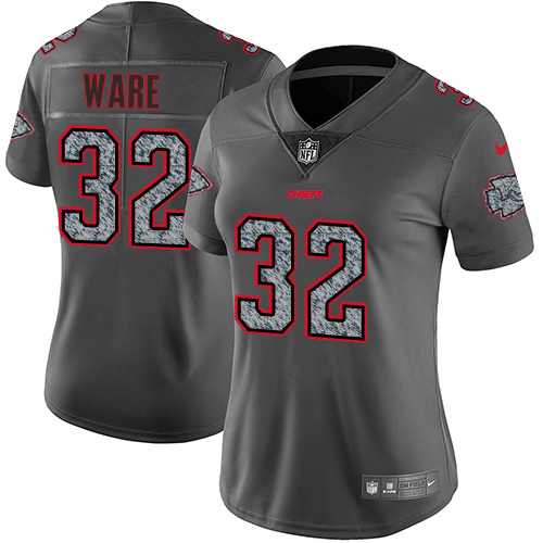Women's Nike Kansas City Chiefs #32 Spencer Ware Gray Static Vapor Untouchable Limited NFL Jersey