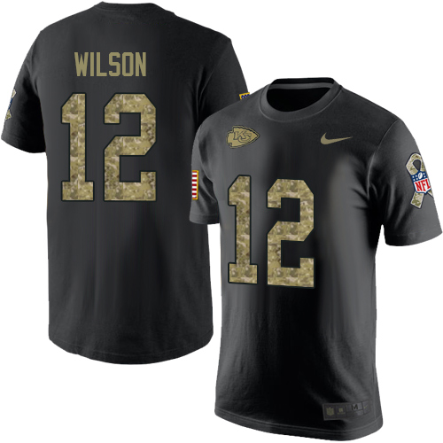 NFL Men's Nike Kansas City Chiefs #12 Albert Wilson Black Camo Salute to Service T-Shirt