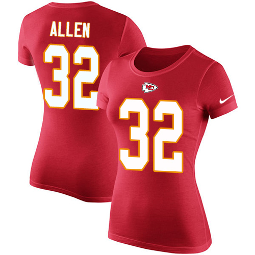 NFL Women's Nike Kansas City Chiefs #32 Marcus Allen Red Rush Pride Name & Number T-Shirt