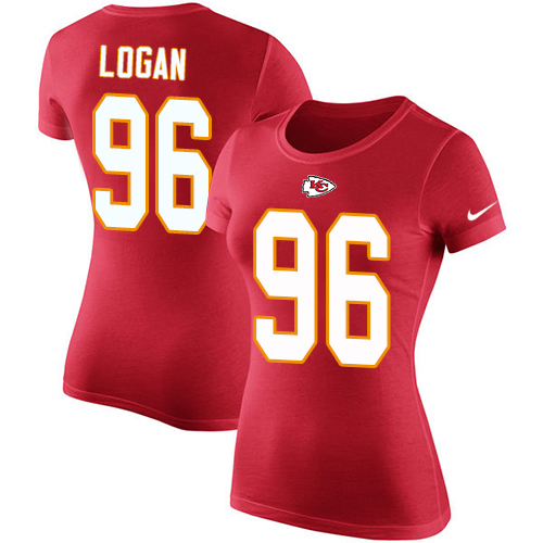 NFL Women's Nike Kansas City Chiefs #96 Bennie Logan Red Rush Pride Name & Number T-Shirt