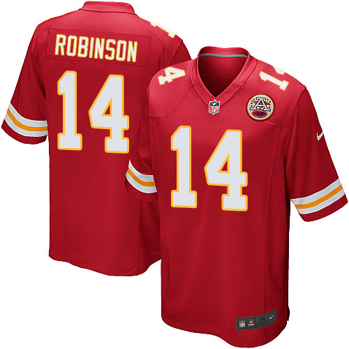 Men's Nike Kansas City Chiefs #14 Demarcus Robinson Game Red Team Color NFL Jersey