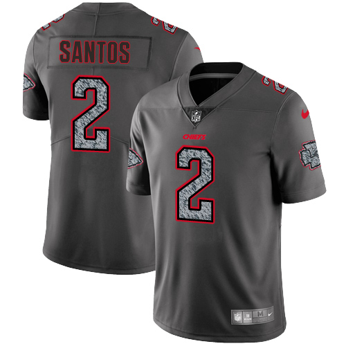 Men's Nike Kansas City Chiefs #2 Cairo Santos Gray Static Vapor Untouchable Limited NFL Jersey