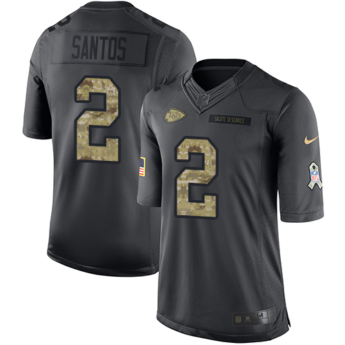 Men's Nike Kansas City Chiefs #2 Cairo Santos Limited Black 2016 Salute to Service NFL Jersey