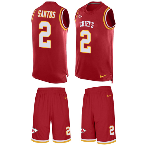 Men's Nike Kansas City Chiefs #2 Cairo Santos Limited Red Tank Top Suit NFL Jersey