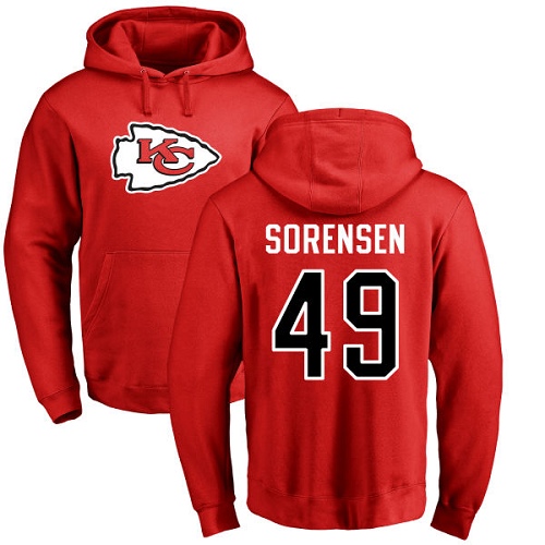 NFL Nike Kansas City Chiefs #49 Daniel Sorensen Red Name & Number Logo Pullover Hoodie