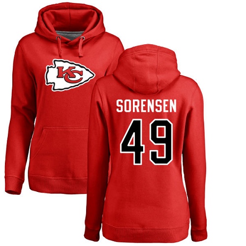NFL Women's Nike Kansas City Chiefs #49 Daniel Sorensen Red Name & Number Logo Pullover Hoodie