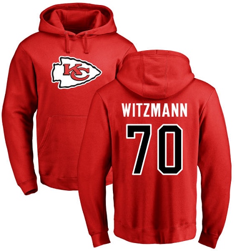 NFL Nike Kansas City Chiefs #70 Bryan Witzmann Red Name & Number Logo Pullover Hoodie