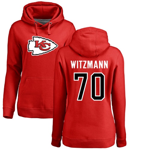 NFL Women's Nike Kansas City Chiefs #70 Bryan Witzmann Red Name & Number Logo Pullover Hoodie