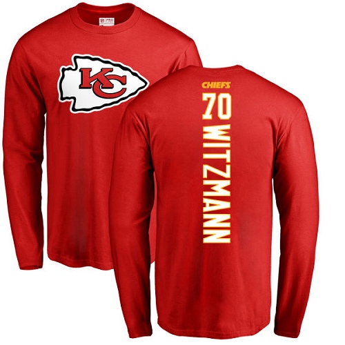 NFL Nike Kansas City Chiefs #70 Bryan Witzmann Red Backer Long Sleeve T-Shirt