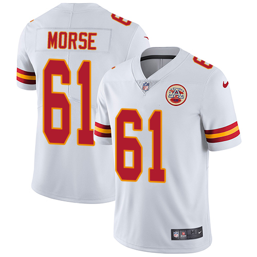 Men's Nike Kansas City Chiefs #61 Mitch Morse White Vapor Untouchable Limited Player NFL Jersey