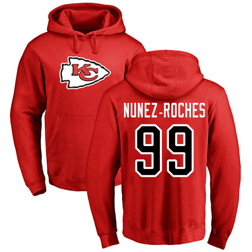 NFL Nike Kansas City Chiefs #99 Rakeem Nunez-Roches Red Name & Number Logo Pullover Hoodie