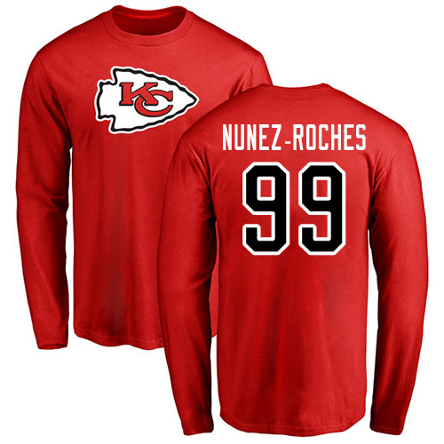 NFL Nike Kansas City Chiefs #99 Rakeem Nunez-Roches Red Name & Number Logo Long Sleeve T-Shirt