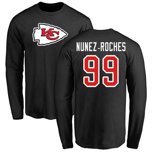 NFL Nike Kansas City Chiefs #99 Rakeem Nunez-Roches Black Name & Number Logo Long Sleeve T-Shirt