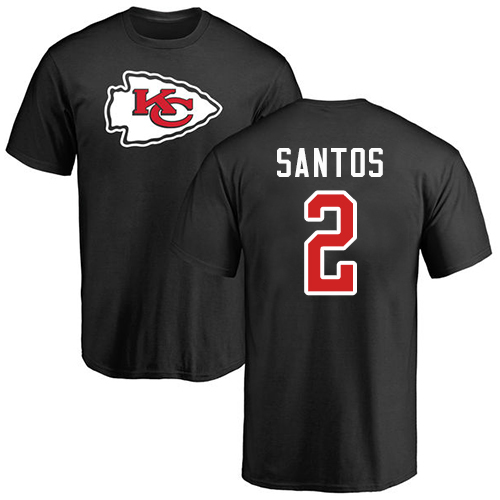 NFL Nike Kansas City Chiefs #2 Cairo Santos Black Name & Number Logo T-Shirt