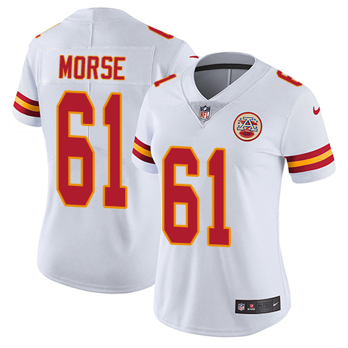 Women's Nike Kansas City Chiefs #61 Mitch Morse White Vapor Untouchable Elite Player NFL Jersey