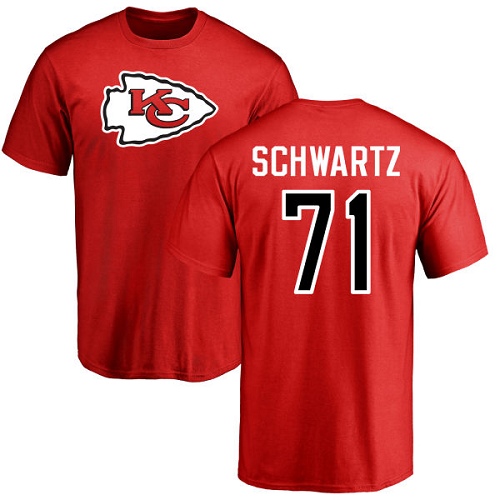 NFL Nike Kansas City Chiefs #71 Mitchell Schwartz Red Name & Number Logo T-Shirt