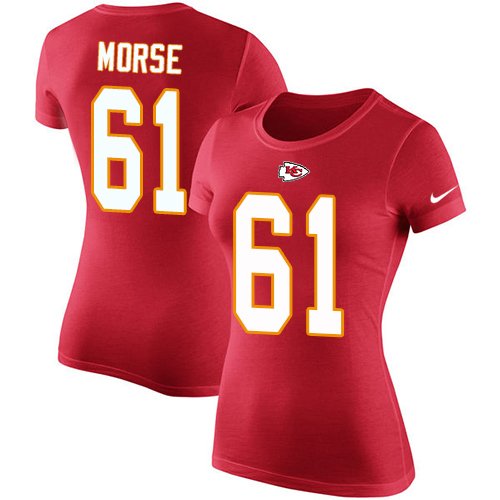 NFL Women's Nike Kansas City Chiefs #61 Mitch Morse Red Rush Pride Name & Number T-Shirt