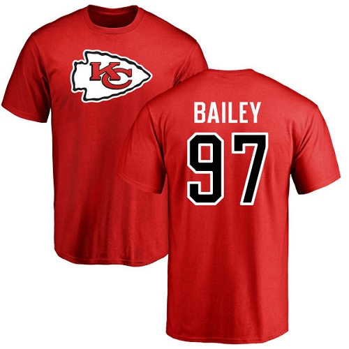 NFL Nike Kansas City Chiefs #97 Allen Bailey Red Name & Number Logo T-Shirt