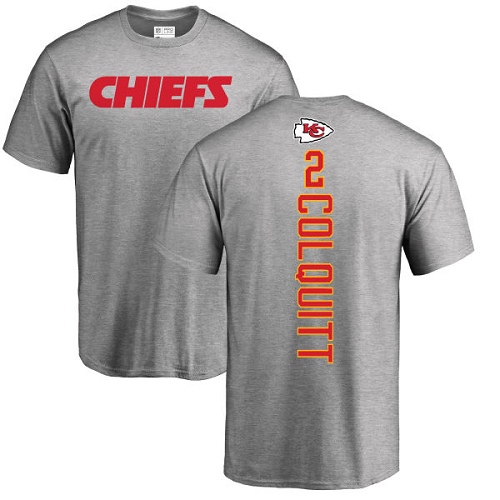 NFL Nike Kansas City Chiefs #2 Dustin Colquitt Ash Backer T-Shirt