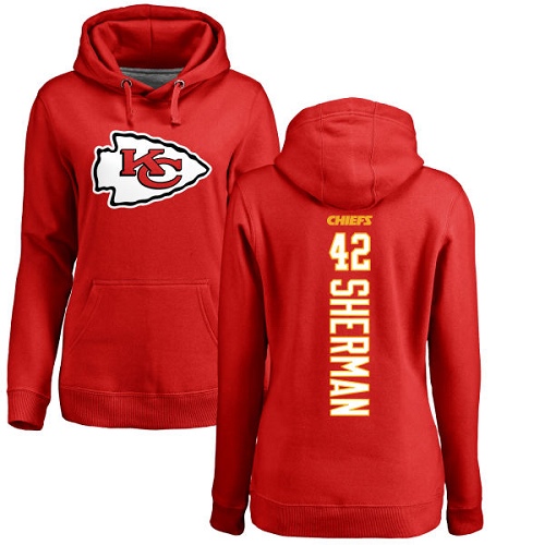 NFL Women's Nike Kansas City Chiefs #42 Anthony Sherman Red Backer Pullover Hoodie