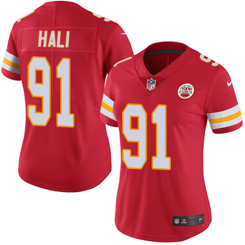 Women's Nike Kansas City Chiefs #91 Tamba Hali Red Team Color Vapor Untouchable Limited Player NFL Jersey