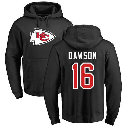 NFL Nike Kansas City Chiefs #16 Len Dawson Black Name & Number Logo Pullover Hoodie