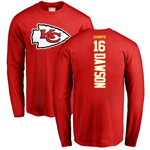 NFL Nike Kansas City Chiefs #16 Len Dawson Red Backer Long Sleeve T-Shirt