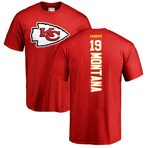 NFL Nike Kansas City Chiefs #19 Joe Montana Red Backer T-Shirt