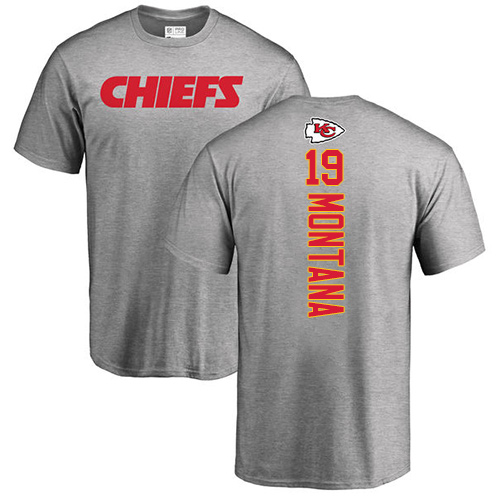 NFL Nike Kansas City Chiefs #19 Joe Montana Ash Backer T-Shirt