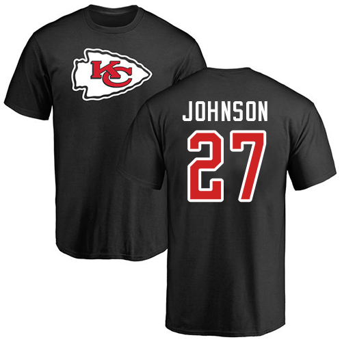 NFL Nike Kansas City Chiefs #27 Larry Johnson Black Name & Number Logo T-Shirt